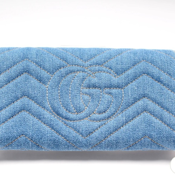Gucci Marmont Denim Pearl Wallet - Picture 6 of 12